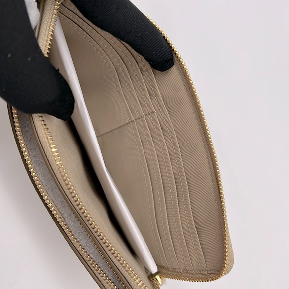 Coach Double Zip Wallet In Signature Canvas IM/Champagne Multi - Picture 9 of 16